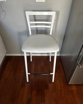 Sgabello connubia in pelle bianco Calligaris