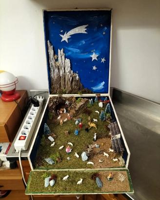 Bel Presepe Luminoso Realizzato Artigianalmente