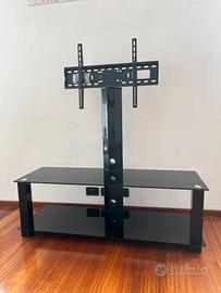 Mobile porta TV in vetro nero con passacavi