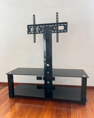 Mobile porta TV in vetro nero con passacavi