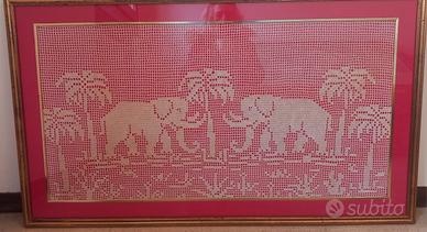 quadro ad uncinetto filet vintage 