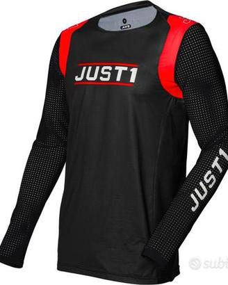 Maglia Moto Cross Enduro Just1 J-FLEX Aria Nero/Ro