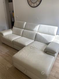 Divano in pelle con poltrona contenitore