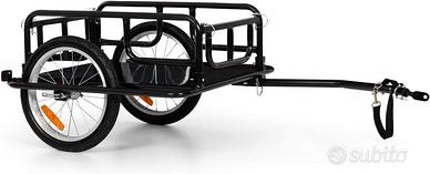 Rimorchio Bici 42x65 cm 40kg carico acciaio nero