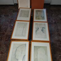 Lotto 6 Litografie Modigliani con cartella origina
