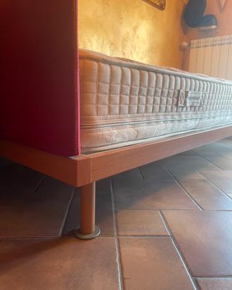 LETTO SINGOLO IN LEGNO + MATERASSO PERMAFLEX