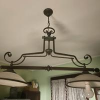 Lampadario in ferro battuto arte povera