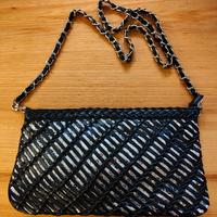 BORSA A TRACOLLA NERA CON PAILLETTES BRILLANTI