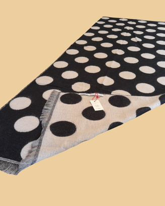 Sciarpa con fantasia a pois, reversibile