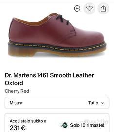 Dr. Martens 1461 Smooth Leather Oxford Cherry Red