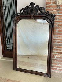 Grande specchiera antica in noce metà 1800