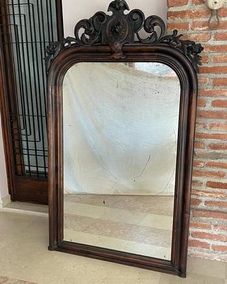 Grande specchiera antica in noce metà 1800
