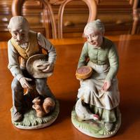 Set 2pz Statuine  in ceramica senza marchio