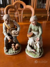 Set 2pz Statuine  in ceramica senza marchio