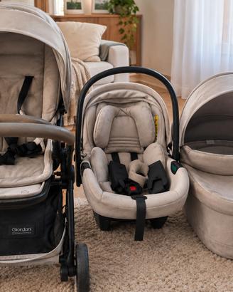 trio passeggino, carrozzina e seggiolino auto