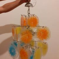 Lampadario a disco Vistosi in vetro di Murano