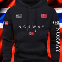 Felpa con cappuccio con stampa "NORWAY colore nero