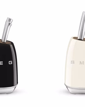 SMEG Ceppo portacoltelli BEIGE o NERO+ 6 coltelli