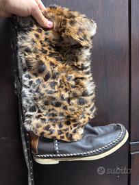 Stivali Hector Indianini leopardati con montone