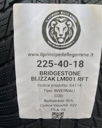2 GOMME 225 40 18 BRIDGESTONE A64114