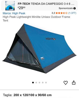 Tenda ultraleggera HighPik ideae per bici o trek