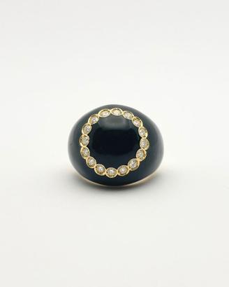 Anello oro 18KT smalti e diamanti, Francia 1950.