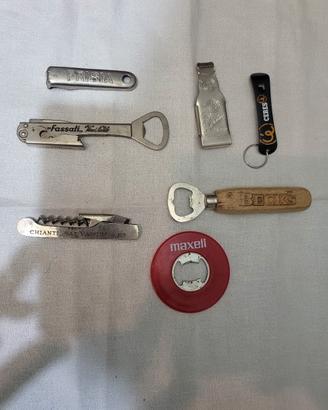 Lotto 7 Apribottiglie e Cavatappi Vintage Pubblici