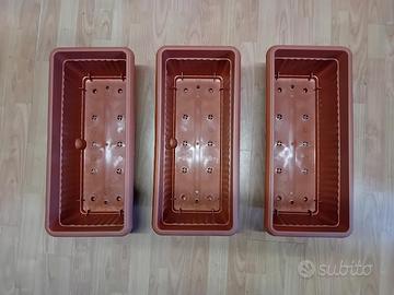 Set 3 pezzi fioriere balconetta  550x250x210h mm