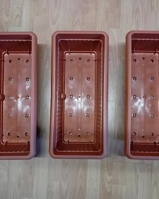 Set 3 pezzi fioriere balconetta  550x250x210h mm