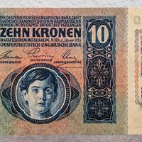 Banconota Austria Tedesca 10 Corone sovrastampa