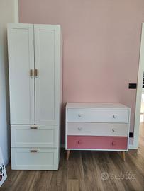 Armadio guardaroba cassettiera cameretta bambini 
