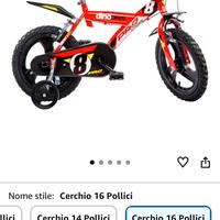 Bicicletta 16 Pollici Pro Cross Dino Bikes Bambino