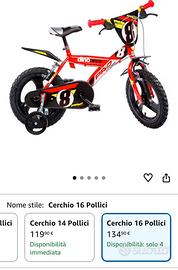 Bicicletta 16 Pollici Pro Cross Dino Bikes Bambino