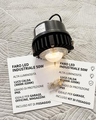 Faro LED Industriale 50W - Luce Calda - Nuovo