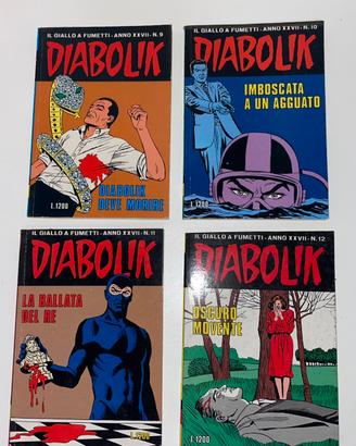 Lotto Fumetti Diabolik - Anno XXVII - N.9/10/11/12
