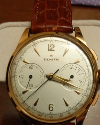 Eccellente Cronografo Zenith Stellina Oro 18 kt