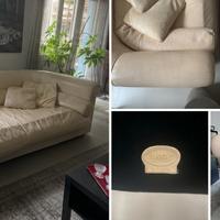 Divano Baxter, modello alfred, pelle beige