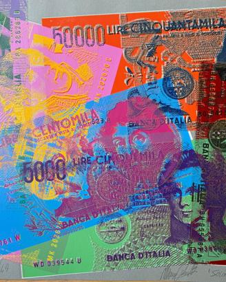 Poster vintage RIVETTI LIRE IN SERIGRAFIA NUMERATO