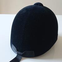 Casco da equitazione in velluto nero a 3 attacchi