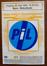 P.I.L. Ticket Stub anno 1986 rarissimo