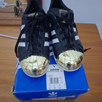 Adidas Superstar Metal Toe Nero Oro Tg 36 2/3
