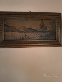 quadro antico a olio in legno 