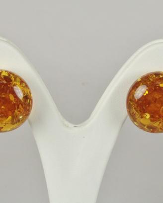 Orecchini in oro e ambra