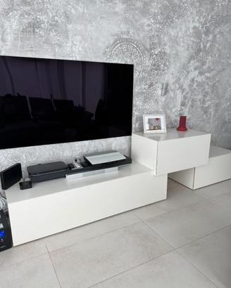 Mobile TV basso lungo design moderno bianco