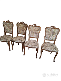 SET DI 4 SEDIE STILE LUIGI XV