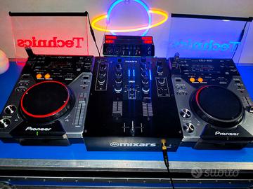 COPPIA PIONEER DJM400+MIXER MIXARS UNO