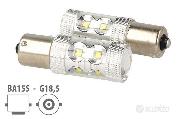Coppia Lampade Led BA15S AUDI FIAT RENAULT JEEP
