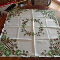 Tovaglia vintage floreale verde 91×90 cm