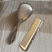 Set per neonati spazzola e pettine in argento