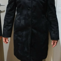 Cappotto donna vintage in velluto nero